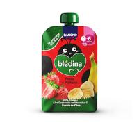 Blédina Bolsita de Fresa y Platano para Bebé. Pouch 100% Fruta, Sin Azúcares Añadidos y Alto Contenido en Vitamina C, Fuente de Fibra. Desde los 6 Meses, 100g
