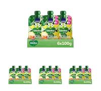 Blédina Bolsitas de Manzana, Pera, Platano y Albaricoque para Bebé. Pouch 100% Fruta, Sin Azúcares Añadidos y Alto Contenido en Vitamina C, Fuente de Fibra. Desde los 6 Meses, Pack 6x100g