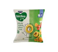 Blédina Snack BIO, Bolsa de Snack Saludable para niños sabor Zanahoria, Calabaza y Tomate. Anillos Sin Gluten, Sin Conservantes Ni Colorantes y Sin Sal Ni Azúcares Añadidos. Desde los 10 Meses, 20g