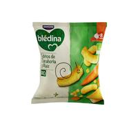 Blédina Snack BIO, Bolsa de Snack Saludable para niños sabor Zanahoria y Maíz. Tubitos Sin Gluten, Sin Conservantes Ni Colorantes y Sin Sal Ni Azúcares Añadidos. Desde los 8 Meses, 20g