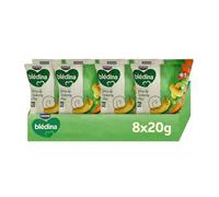 Blédina Snacks BIO, Bolsas de Snacks Saludable para niños sabor Zanahoria y Maíz. Tubitos Sin Gluten, Sin Conservantes Ni Colorantes y Sin Sal Ni Azúcares Añadidos. Desde los 8 Meses, Pack 8x20g