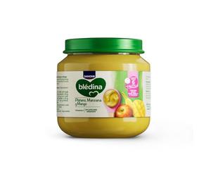 Blédina Tarritos de Platano, Manzana y Mango para Bebé. Tarritos Blédina con Vitamina C y Sin Azúcares Añadidos. Alto contenido en fibra y Sin Lactosa. Desde los 6 Meses, Pack 6x125g