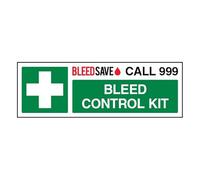 Bleedsave Bleed Control Kit - Call 999 - Señal de seguridad de plástico rígido horizontal 300 x 100 mm - 1 mm