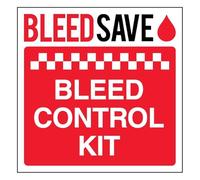Bleedsave Kit de control de sangrado, adhesivo para ventana, 200 x 200 mm, señal de seguridad