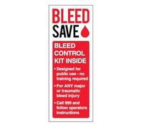 Bleedsave Señal de seguridad autoadhesiva de vinilo para interiores (75 x 200 mm)