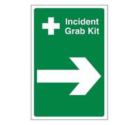 Bleedsave Señal de seguridad de plástico rígido de 200 x 300 mm, 1 mm, diseño de flecha derecha