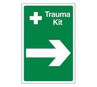 Bleedsave Trauma Kit - Señal de seguridad compuesta de aluminio cepillado (300 x 400 mm, 3 mm)