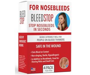BleedStop Tiras nasales - Insertos de espuma coagulante de sangre de acción rápida - Ayuda a coagular la sangre al contacto - Estéril no pica, hipoalergénico para hemorragias nasales leves a pesadas