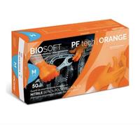 BLEKER Glovely Biosoft PF Tech - Guantes de nitrilo sin polvo, color naranja, M (500 unidades)