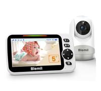 Blemil Monitor para bebés con batería de 30 Horas, Monitor para bebés de vídeo de Pantalla Grande de 5 Pulgadas con cámara y Audio, visión Nocturna, lulabies, sin WiFi