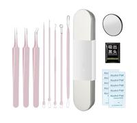 Blemish Remover -Pimple Extractor Kit | Extractor Kit, 8 Piece Stainless Steel Blackhead Remover Tools With Cotton Pads, Magnifier & Pimple Patch, Professional Facial Cleaner For Women, Men, Teens, Tr