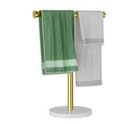 Blemoacha Toallero para baño, toallero independiente en forma de T, organizador de baño, soporte para toallas de mano, soporte para toallas de cocina, soporte de toalla de mármol de tocador de cocina,