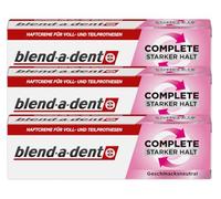 Blend-a-dent Complete - Crema adhesiva neutra para dentaduras postizas completas y parciales, 47 g, paquete de 3