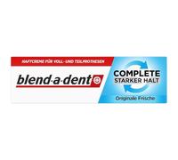 Blend-a-dent Complete - Crema adhesiva para dentaduras postizas completas y parciales, frescura original, 47 g