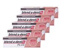 Blend a dent Plus - Lote de 5 cremas adhesivas para dentaduras postizas completas y parciales, 40 g