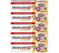 Blend-a-dent Ultimate - Crema adhesiva para dentaduras postizas completas y parciales, XXL, 5 unidades, fabricada en Alemania, sabor neutro (5 x 40 g)