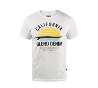 BLEND Califo Camiseta Básica De Manga Corta con Estampado para Hombre con con Cuello Redondo con Gráfico, tamaño:M, Color:Offwhite (70005)