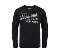 BLEND Dopper Camiseta De Manga Larga Estampada Longsleeve para Hombre, tamaño:M, Color:Black (70155)