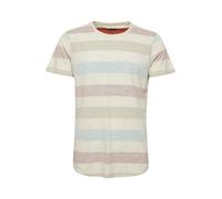 BLEND Efkin Camiseta De Rayas Básica De Manga Corta para Hombre con Cuello Redondo, tamaño:L, Color:Rust Red (73830)