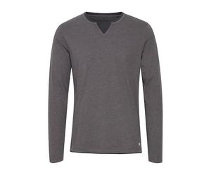 BLEND Leonas Camiseta Básica De Manga Larga Longsleeve para Hombre con Cuello Redondo, tamaño:L, Color:Pewter Mix (70817)