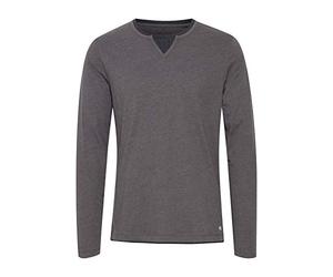 BLEND Leonas Camiseta Básica De Manga Larga Longsleeve para Hombre con Cuello Redondo, tamaño:XL, Color:Pewter Mix (70817)