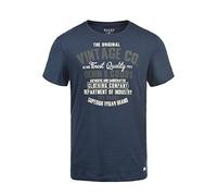 BLEND Vadim Camiseta Básica De Manga Corta con Estampado para Hombre con Cuello Redondo con Gráfico De 100% Algodón, tamaño:M, Color:Mood Indigo (74648)