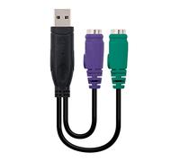 Blendend Adaptador de Conexión PS/2 (Teclado+Ratón) a USB Macho, 15 cm de Longitud, Para Conectar Dispositivos PS/2 a Puerto USB