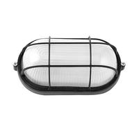 blendend Aplique exterior ovalado de aluminio, 1xE27, color negro, dimensiones 11,5x27,5x15,5 cm, IP44, ideal para iluminación en exteriores.
