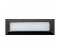 Blendend baliza de superficie led rectangular negra 5w ip65 3000k, ideal para iluminación de exteriores y señalización en espacios públicos.