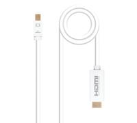 Blendend Cable adaptador Mini DisplayPort a HDMI, 5.0 m, color blanco, ideal para conectar dispositivos a pantallas externas.