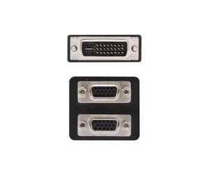 Blendend Cable bifurcador DVI a VGA, DVI/M-2xHDB15/H, 20 cm, para conectar dispositivos DVI a pantallas VGA y extender la señal de video.