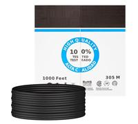 Blendend Cable de red Cat.6 UTP rígido AWG24 para exterior, 305 m, ideal para instalaciones de red en interiores y exteriores.