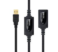 Blendend Cable USB 2.0 con amplificador, Tipo A macho a Tipo A hembra, 15 metros de longitud, ideal para extender la conexión sin perder calidad de señal. Permite conexiones estables y seguras.