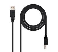 Blendend Cable USB 2.0 para impresoras, tipo A/M-B/M, longitud 1.0 m, color negro, ideal para conectar dispositivos y transferir datos.