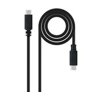 Blendend Cable USB 2.0 Tipo C a Tipo C, 3A, color negro, 1.0 m, ideal para cargar dispositivos y transferir datos rápidamente.