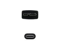 Blendend Cable USB 3.0 de 1 m, compatible con USB-C y Micro B, color negro, ideal para transferencias rápidas de datos y carga de dispositivos.