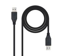 Blendend Cable USB 3.0 Tipo A/M-A/M, Negro, 2.0 metros, transferencia de datos rápida, conexión de dispositivos y carga eficiente.