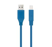 Blendend Cable USB 3.0 Tipo A/M - B/M, 2.0 m, color azul, para conexión de impresoras y transferencia de datos rápida.
