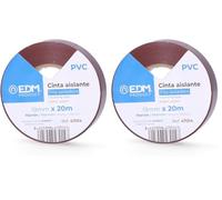 Blendend Cinta aislante 20m x 19mm marrón, alta resistencia, ideal para aislamiento eléctrico y reparaciones en hogares y oficinas. (Paquete de 2)