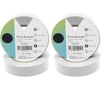 Blendend Cinta Aislante Ancha de PVC Blanca 25mm x 20m, Flexible y Duradera para Uso Eléctrico y Aislamiento de Conexiones. (Paquete de 2)