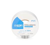 Blendend Cinta aislante blanca 25m x 25mm, alta resistencia, ideal para aislamiento eléctrico y reparaciones en casa.