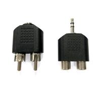 Blendend Conector de Audio/vídeo 3,5 mm Hembra a 2 x RCA Macho y 3,5 mm Macho a 2 x RCA Hembra, Negro, Ideal para conectar Dispositivos de Audio y vídeo.