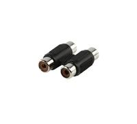 Blendend Conector RCA de audio/vídeo, 2 entradas y 2 salidas, color negro, para transmitir señales de audio y vídeo entre dispositivos.