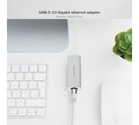 blendend Conversor USB-C a Ethernet 1 Gbps, Color Plata, 15 cm - Ideal para conexión rápida a Internet en Dispositivos compatibles.