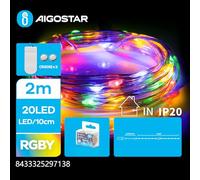 Blendend Guirnalda de luces LED RGBY, 2 m, con alambre de cobre y pila de botón, ideal para decoración festiva y ambientes acogedores.