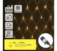 Blendend Guirnalda de luces - planas, luz neta de bajo voltaje, blanco cálido, 4.5m x 1.5m, IP44, apta para interior y exterior.*