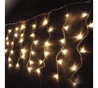 Blendend Guirnalda de luces planas tipo carámbano (empotradas), operadas con batería 3AA. Emite una luz de tono blanco cálido, ideal para decorar.