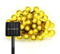 Blendend Guirnalda de luces solares con burbujas, color blanco cálido, 2m + 10m, ideal para decorar exteriores y crear atmósferas acogedoras.