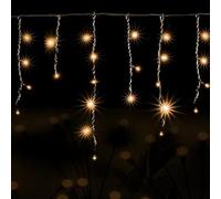 Blendend Guirnalda de luces solares planas tipo carámbano, blanco cálido, 3m + 5m, 0,6m de altura, ideal para decorar exteriores y crear ambiente.