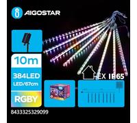 Blendend Guirnalda de luces solares RGBY de 30 cm, 10 m; ideal para decorar exteriores y crear ambientes festivos.